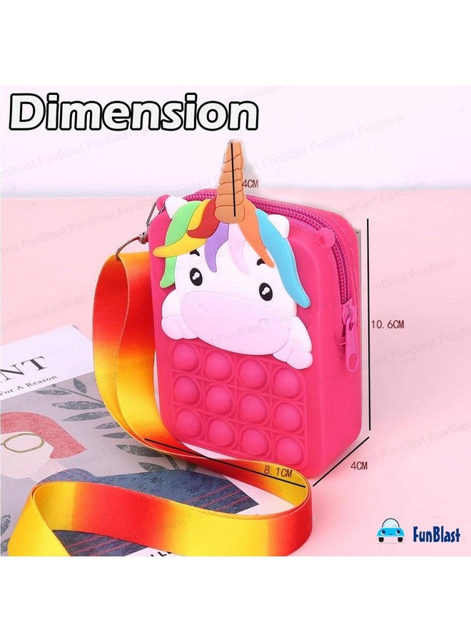 FunBlast Unicorn Pop it Sling Bag - Crossbody Bag for Kids, Pop it Purse for Girls, Sling Bag for Women - Best Birthday Return Gift (Pink) - Image 2