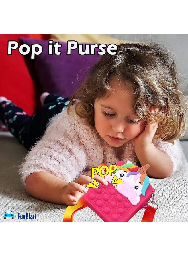 FunBlast Unicorn Pop it Sling Bag - Crossbody Bag for Kids, Pop it Purse for Girls, Sling Bag for Women - Best Birthday Return Gift (Pink) - Image 5