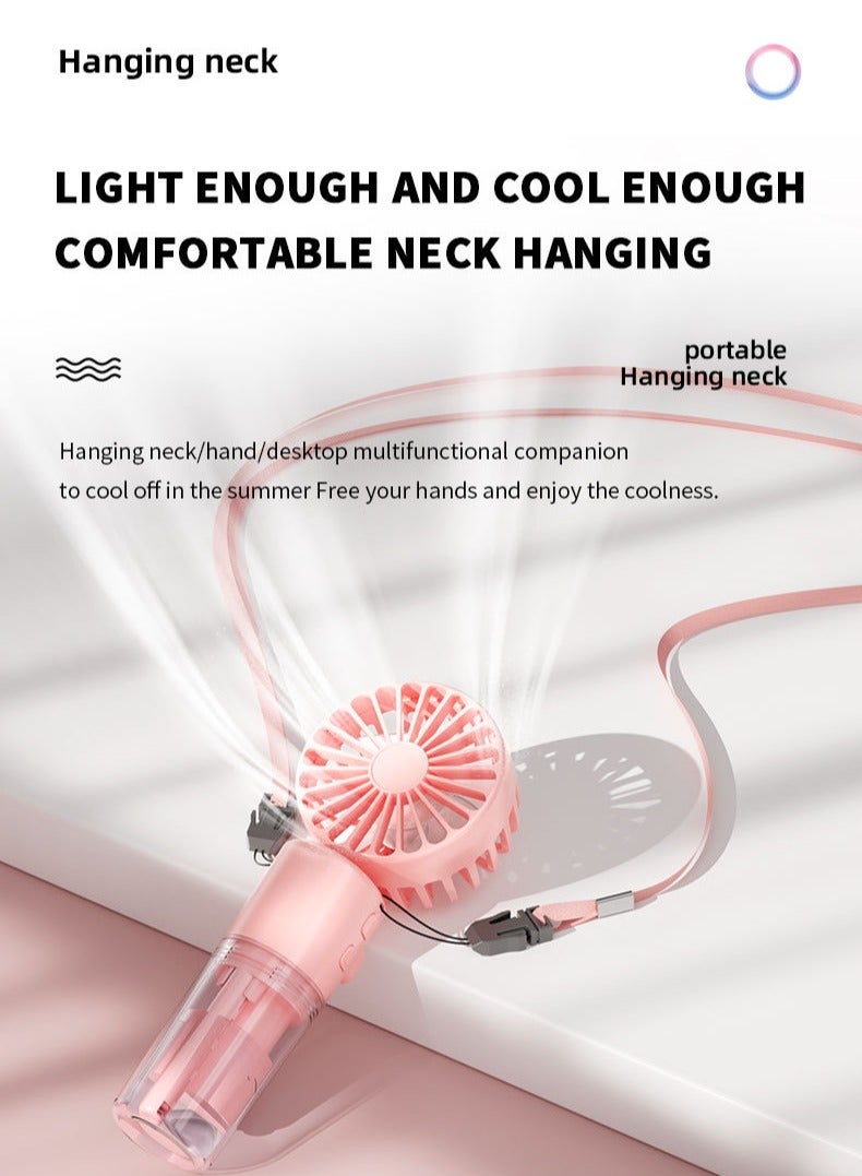Portable Handheld Misting Fan - Multifunctional Foldable Desktop and Neck Hanging Fan for Outdoor Use(Green) - Image 2