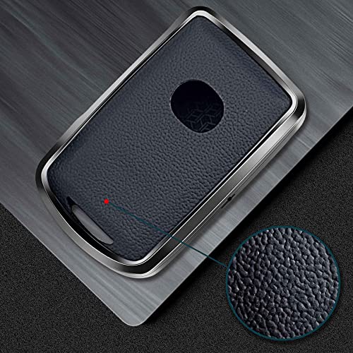 SK CUSTOM Black Leather and Aluminum Frame Smart Key Case Cover Compatible for 2020 2021 2022 Mazda 3 6 CX-30 CX-5 CX-9 3/4 Button Keyless Car Remote Accessory - Image 5