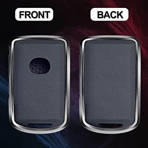 SK CUSTOM Black Leather and Aluminum Frame Smart Key Case Cover Compatible for 2020 2021 2022 Mazda 3 6 CX-30 CX-5 CX-9 3/4 Button Keyless Car Remote Accessory - Image 2