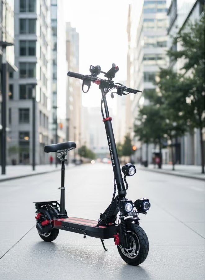 Foldable electric scooter for adults with a 48V battery and 500W motor, featuring 10-inch tires and a load capacity of up to 120kg. - Image 4