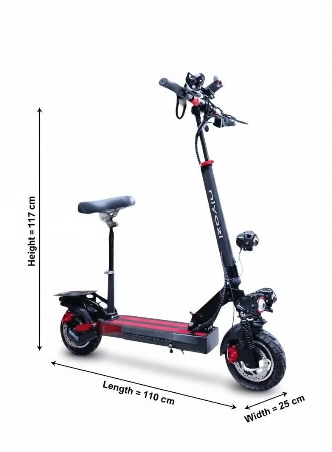 Foldable electric scooter for adults with a 48V battery and 500W motor, featuring 10-inch tires and a load capacity of up to 120kg. - Image 2