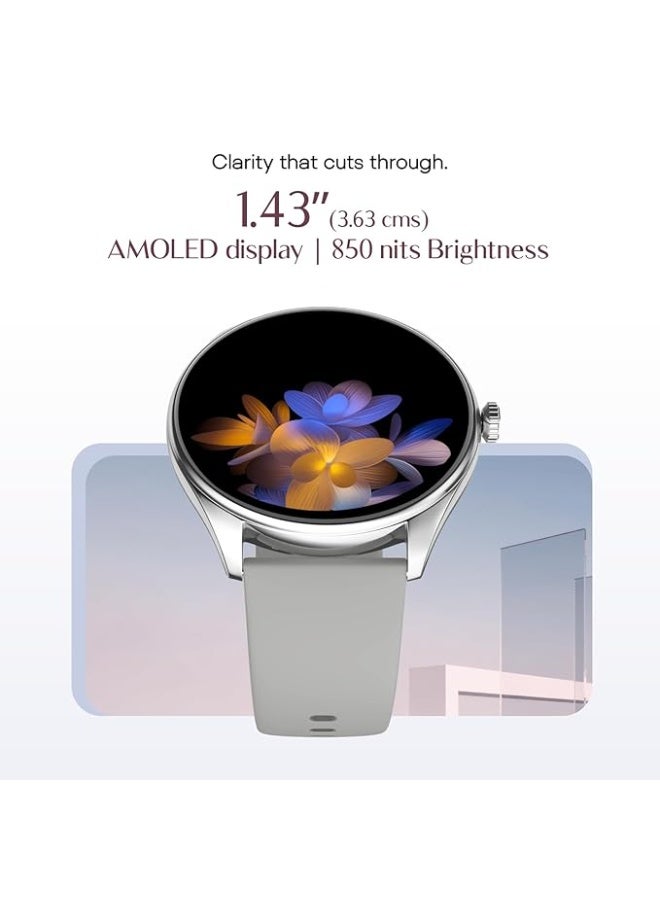 Noise Twist 2 Smart Watch with 1.43” AMOLED Screen, AI Search & Voice Assistant, Bluetooth Calling, Stainless Steel Back, 7-Day Battery, 100+ Watch Faces, Health Suite, IP68 (Deep Wine - Image 2