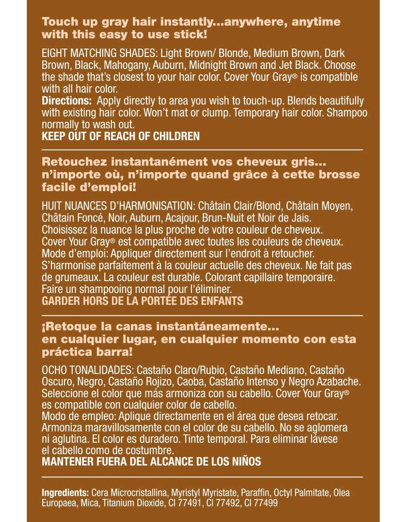 Cover Your Gray Hair Color Touch-Up Stick - Medium Brown - Image 2