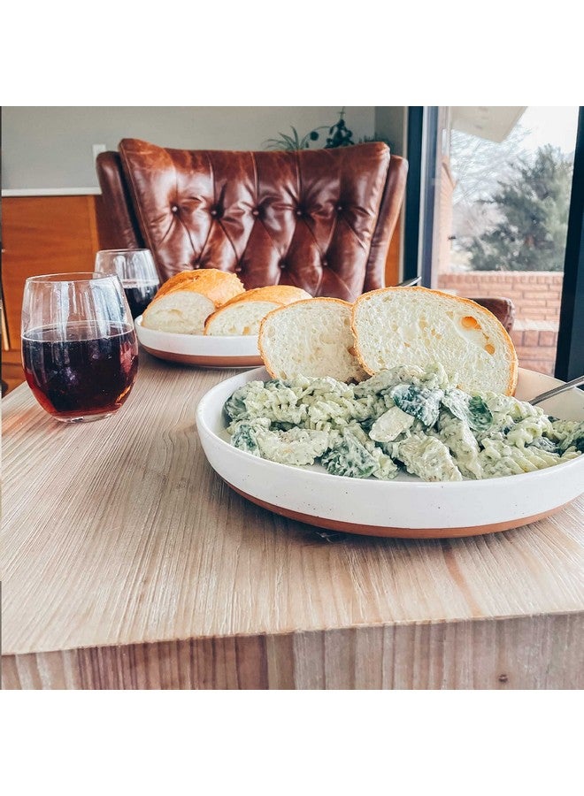 مورا طقم أوعية معكرونة مسطحة من سيراميك مورا، 4 قطع، سعة 35 أونصة، طبق آمن للاستخدام في الميكروويف بحافة عالية - أدوات مائدة بورسلين عصرية للمطبخ وتناول الطعام، أوعية/أطباق كبيرة وواسعة لتقديم العشاء والسلطة وما إلى ذلك - لون فانيليا - Image 5