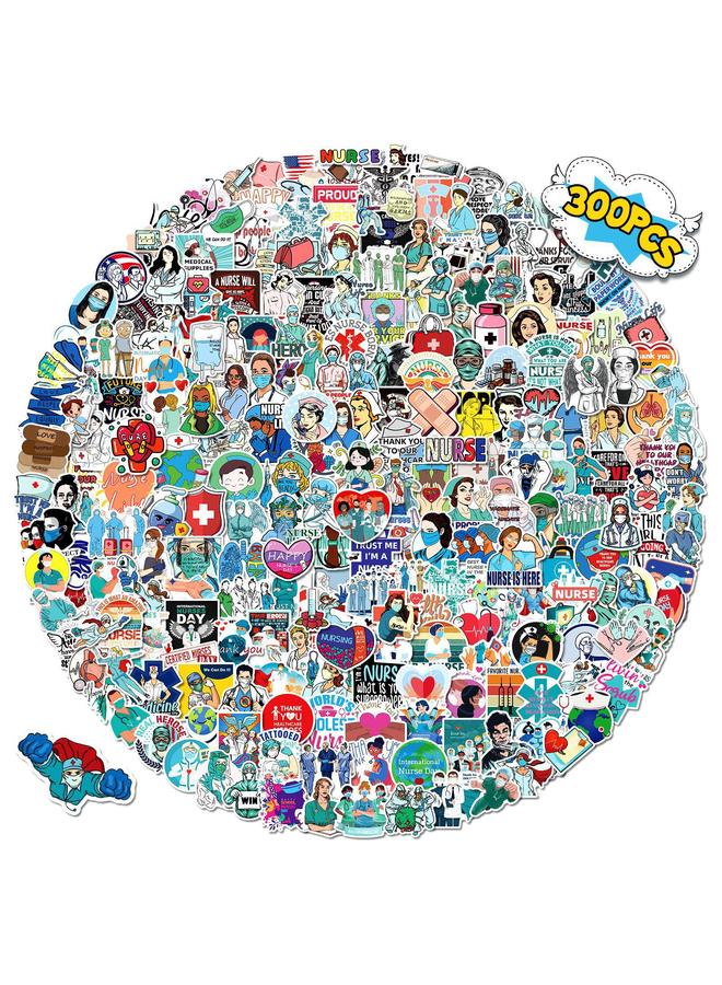 Bluejw 300 Nurses' Day Stickers Professional Doctor Nurse Graffiti Stickers Decorative Luggage Notebook Waterproof Stickers - Image 1