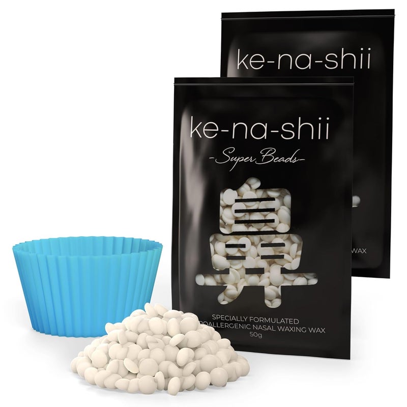 Kenashii Super Beads Nose Waxing Wax Specially Formulated Hypoallergenic Melting Pot Included Medical Grade Silicone Fast Safe Ridiculously Satisfying Nose and Ear Hair Removal