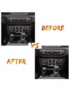 KASTWAVE Window Control Panel Trim Cover, Interior Decoration Accessories, for 2018-2021 Jeep Wrangler JL JLU, Carbon Fiber Texture  - Image 2