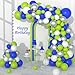 Cunnikku Lime Green Blue White Balloon Garland Arch Kit 122PCS Royal Blue Lime Green White and Metallic Silver Balloons for Boys Girls Birthday Wedding Baby Shower Ocean Sea Party Supplies Decorations - Image 2