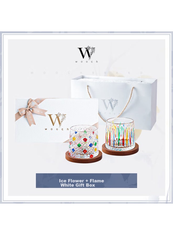 Wooch Couple's Painted Rotating Glass Cups, Birthday Wedding Favors, Aesthetically Pleasing Housewarming Gifts For Newlyweds - Image 1