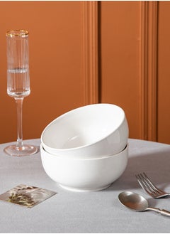 Dove 2-Piece Round Porcelain Bowl Set 6 Inch White  - Image 1