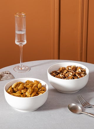 2-Piece Round Porcelain Bowl Set 6 Inch White - view 2