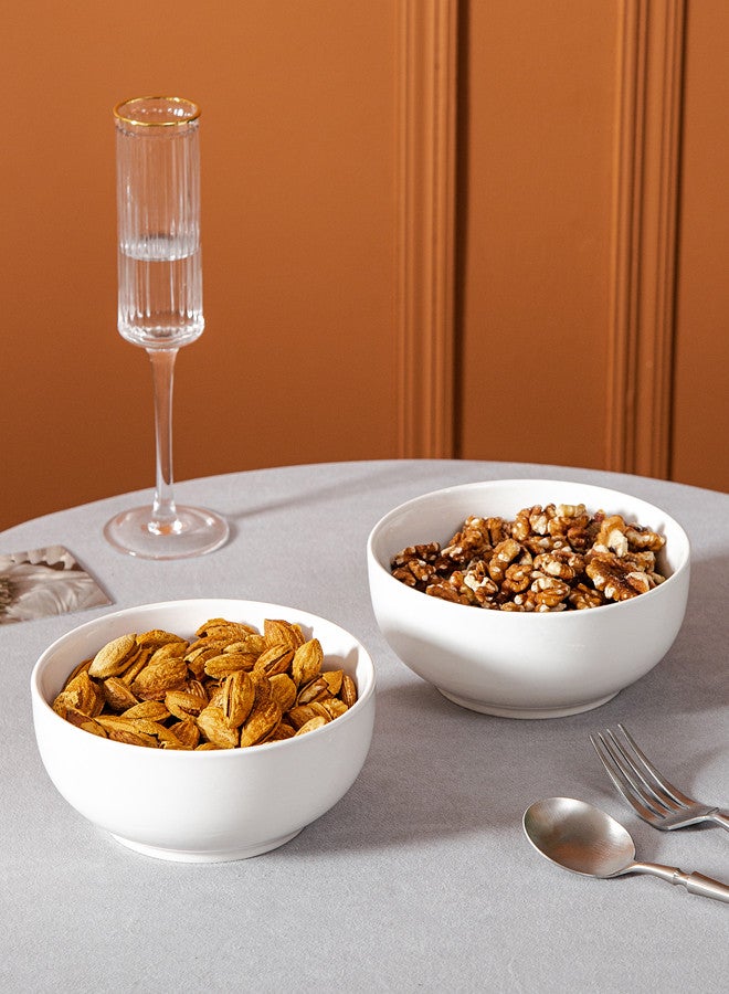 دوف طقم مكون من زبديتين عميقة من البورسلين الصافي مقاس 6 انش باللون الأبيض - Image 2