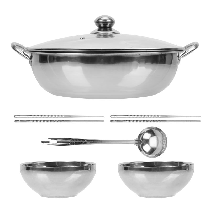 1 Set Stainless Steel Hot Pot Pot Stainless Steel Divided Hot Pot for Home - Image 1