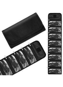 Saintrygo Money Wallet Organizer For Cash With 8 Zippered Slots Multipack Holder Pockets Small For Travel, Budgeting Cash, Storing Receipt (Black)  - Image 1