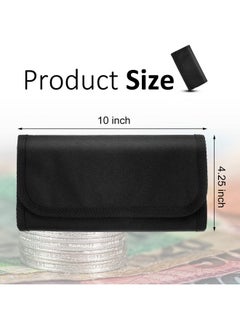 Saintrygo Money Wallet Organizer For Cash With 8 Zippered Slots Multipack Holder Pockets Small For Travel, Budgeting Cash, Storing Receipt (Black)  - Image 3
