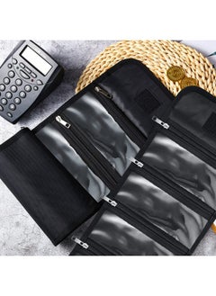 Saintrygo Money Wallet Organizer For Cash With 8 Zippered Slots Multipack Holder Pockets Small For Travel, Budgeting Cash, Storing Receipt (Black)  - Image 5