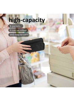 Saintrygo Money Wallet Organizer For Cash With 8 Zippered Slots Multipack Holder Pockets Small For Travel, Budgeting Cash, Storing Receipt (Black)  - Image 2
