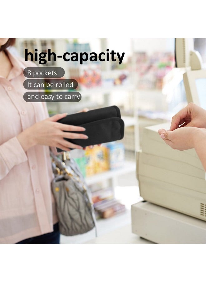 Saintrygo Money Wallet Organizer For Cash With 8 Zippered Slots Multipack Holder Pockets Small For Travel, Budgeting Cash, Storing Receipt (Black)  - Image 2