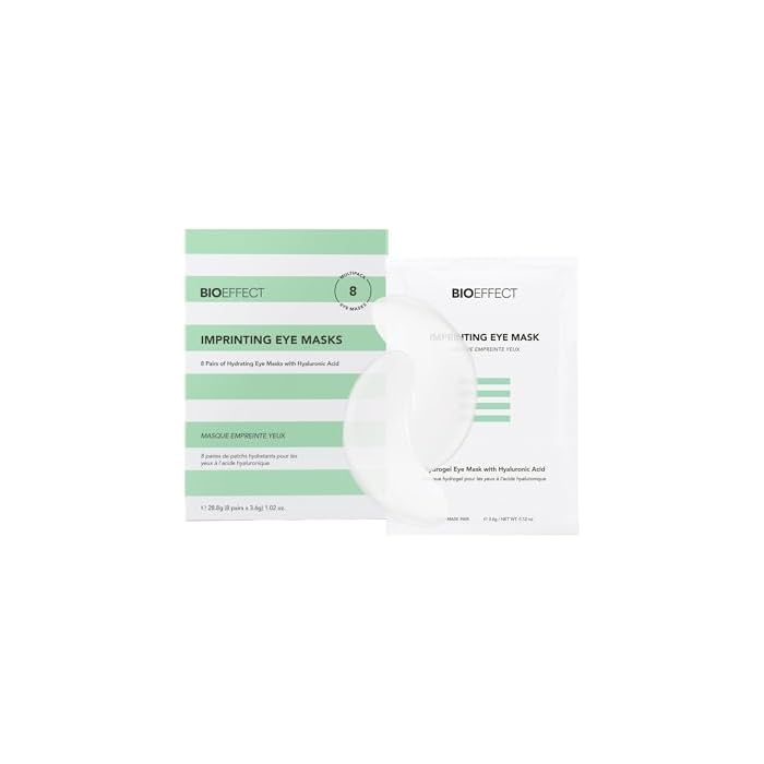BIOEFFECT Imprinting Eye Masks | Hydrogel Under Eye Masks with Hyaluronic Acid for Puffiness and Dark Under-Eye Circles, 8 Pairs