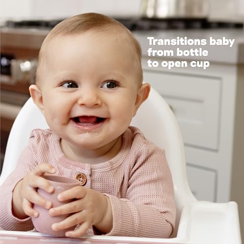 ezpz Tiny Cup (Blush/Mauve) - 4 months+ - 100% Silicone Training Cup for Infants - Designed by a Pediatric Feeding Specialist - Baby-Led Weaning Essentials & Baby Gifts - Image 4
