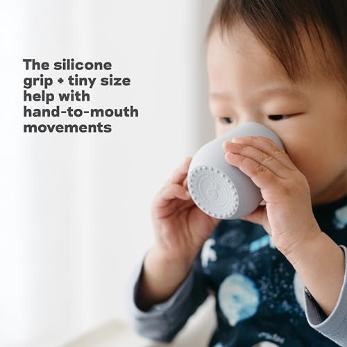 ezpz Tiny Cup (Blush/Mauve) - 4 months+ - 100% Silicone Training Cup for Infants - Designed by a Pediatric Feeding Specialist - Baby-Led Weaning Essentials & Baby Gifts - Image 5