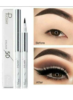 pudaier 5D Eyeliner Pencil Black Water Resistant Fast Drying Formula Matte Finish Quick Drying Long Lasting Clear Smooth Waterproof Eyeliner Gel Makeup Liquid Eyeliner Pen  - Image 1