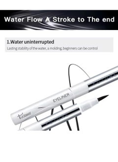 pudaier 5D Eyeliner Pencil Black Water Resistant Fast Drying Formula Matte Finish Quick Drying Long Lasting Clear Smooth Waterproof Eyeliner Gel Makeup Liquid Eyeliner Pen  - Image 2