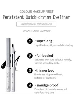 pudaier 5D Eyeliner Pencil Black Water Resistant Fast Drying Formula Matte Finish Quick Drying Long Lasting Clear Smooth Waterproof Eyeliner Gel Makeup Liquid Eyeliner Pen  - Image 3