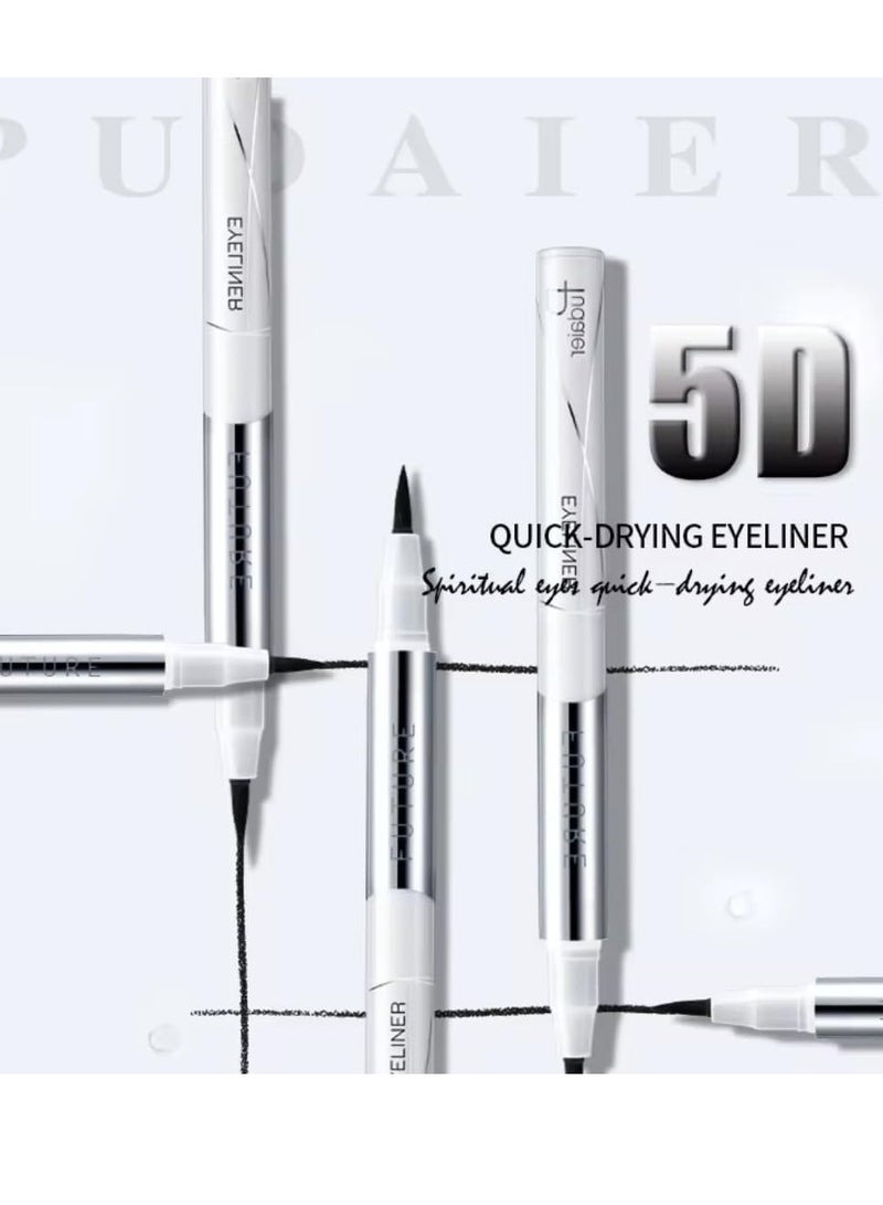 pudaier 5D Eyeliner Pencil Black Water Resistant Fast Drying Formula Matte Finish Quick Drying Long Lasting Clear Smooth Waterproof Eyeliner Gel Makeup Liquid Eyeliner Pen - Image 4