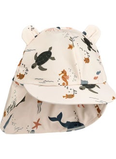 25LE Swimsuit Seafood Series Long Sleeve Swimsuit Zoo Sunscreen Swimsuit ]-Color: Le Ocean All-over Sun Hat (apricot Color)-Size:80