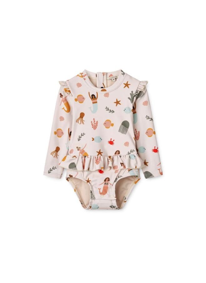 Generic - 25LE Swimsuit Seafood Series Long Sleeve Swimsuit Zoo Sunscreen Swimsuit ]-Color: Le Ocean All-over Sun Hat (apricot Color)-Size:80 - Image 1