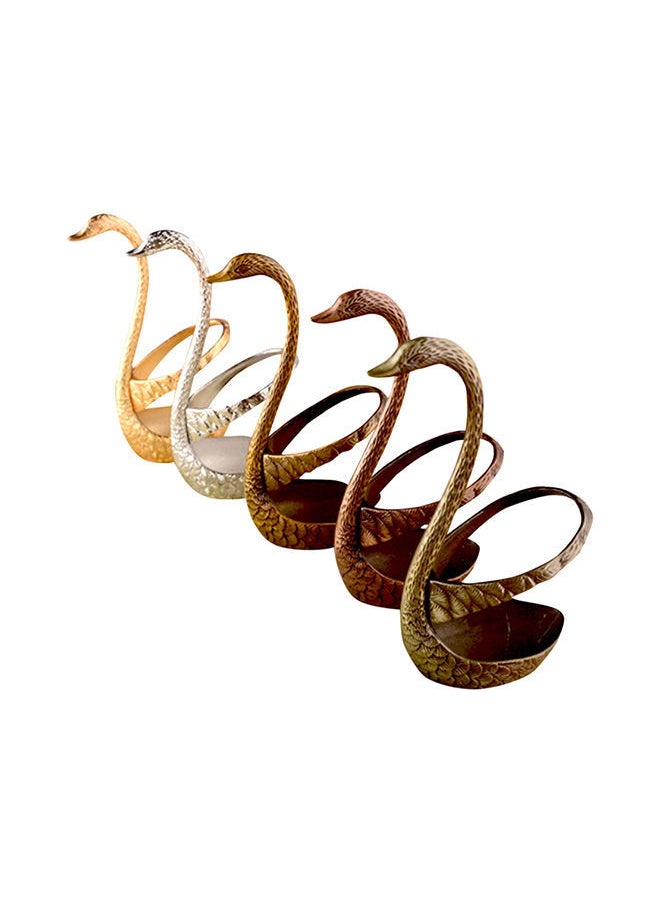 NIBEMINENT - Swan Tableware Spoon Fork Holder Gold 17x6x8centimeter - Image 1