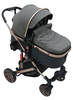 Bebesitos LiteMove 3 in 1 Reversible Newborn Stroller Pram Suitable From Birth - Grey Gold  - Image 2