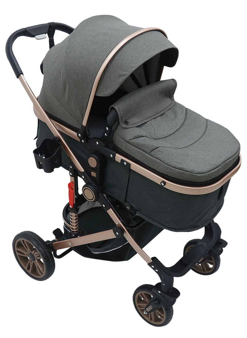 Bebesitos - LiteMove 3 in 1 Reversible Newborn Stroller Pram Suitable From Birth - Grey Gold - Image 1