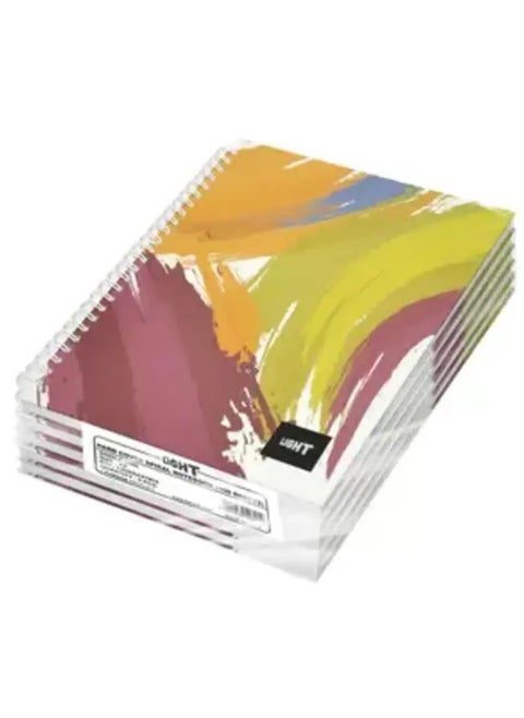 Light A4 Spiral Hard Cover Notebook (Pack of 5 Pieces x 100 Sheets) - LINBSA41804