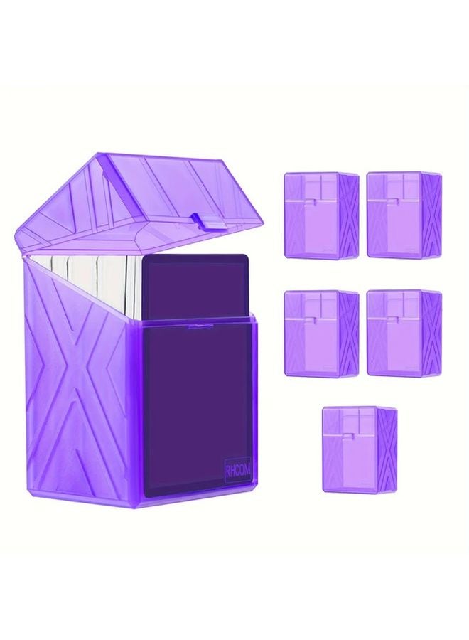 Purple Card Storage Box Holds 90 Sleeves Durable Organizer for MTG Sports Cards - Image 1