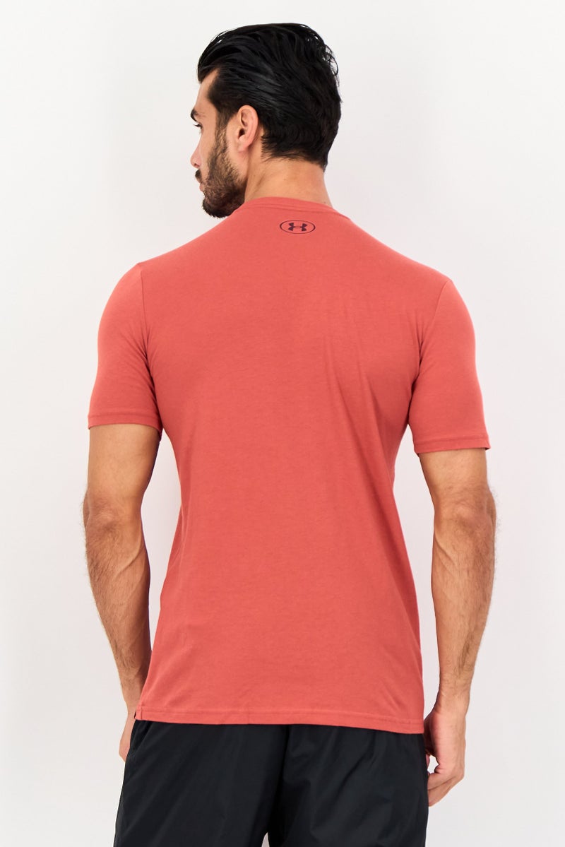 UNDER ARMOUR تي شيرت رجالي فضفاض بأكمام قصيرة للخارج، بني - Image 4