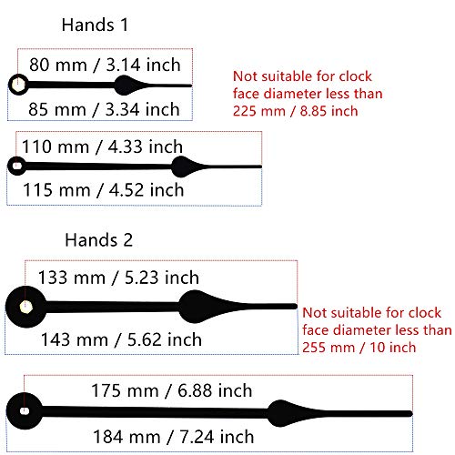 TIKROUND Youngtown 12888 High Torque Long Shaft Clock Movement Mechanism with 4 Sets Hands Total Shaft Length 1-3/32 inch. - Image 4
