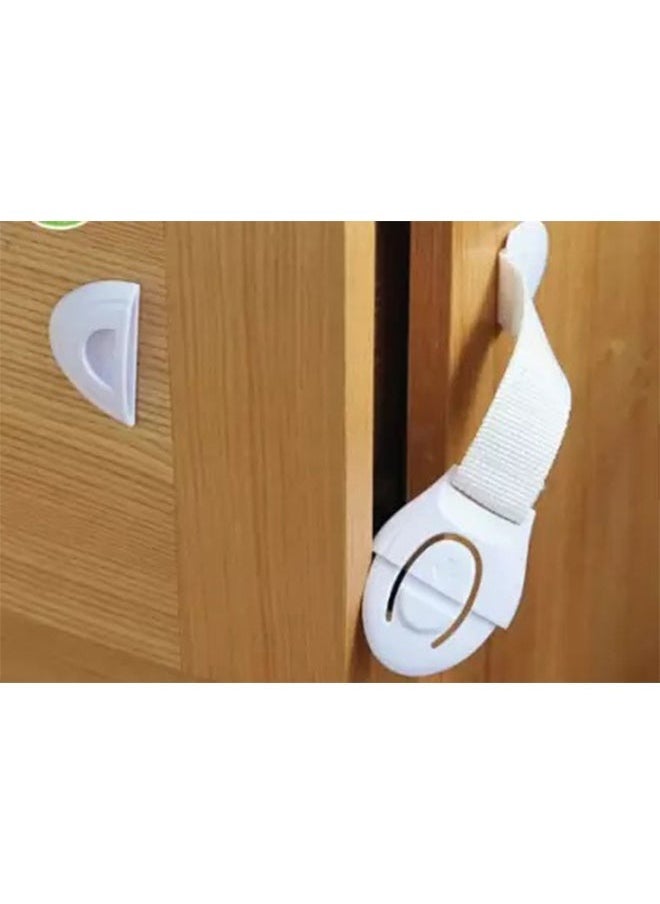 NIKITA.VIVI - 10-Piece Baby Safety Lock Latches Door Cupboard Cabinet Fridge Drawer, White - Image 1