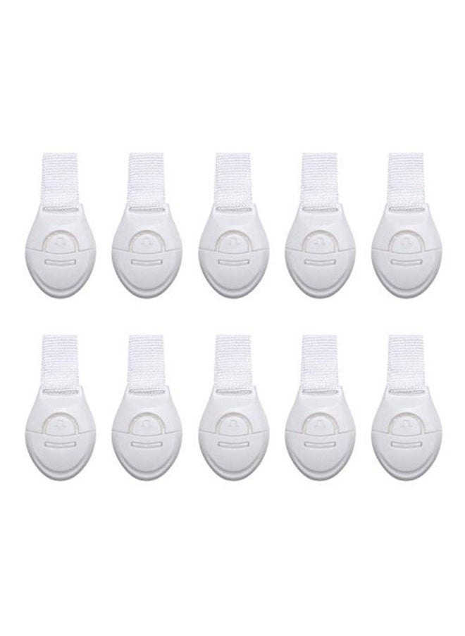 NIKITA.VIVI - 10-Piece Baby Safety Lock Latches Door Cupboard Cabinet Fridge Drawer, White - Image 1