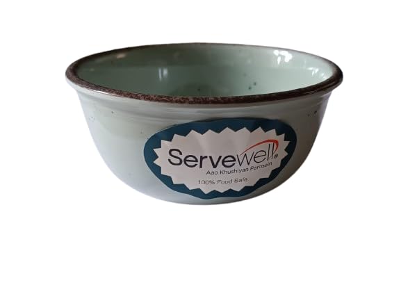 Servewell وعاء كاتوري/وعاء خضار دائري صغير من سيرفويل ميلامين 9.5 سم لون جرافل مينت - Image 3