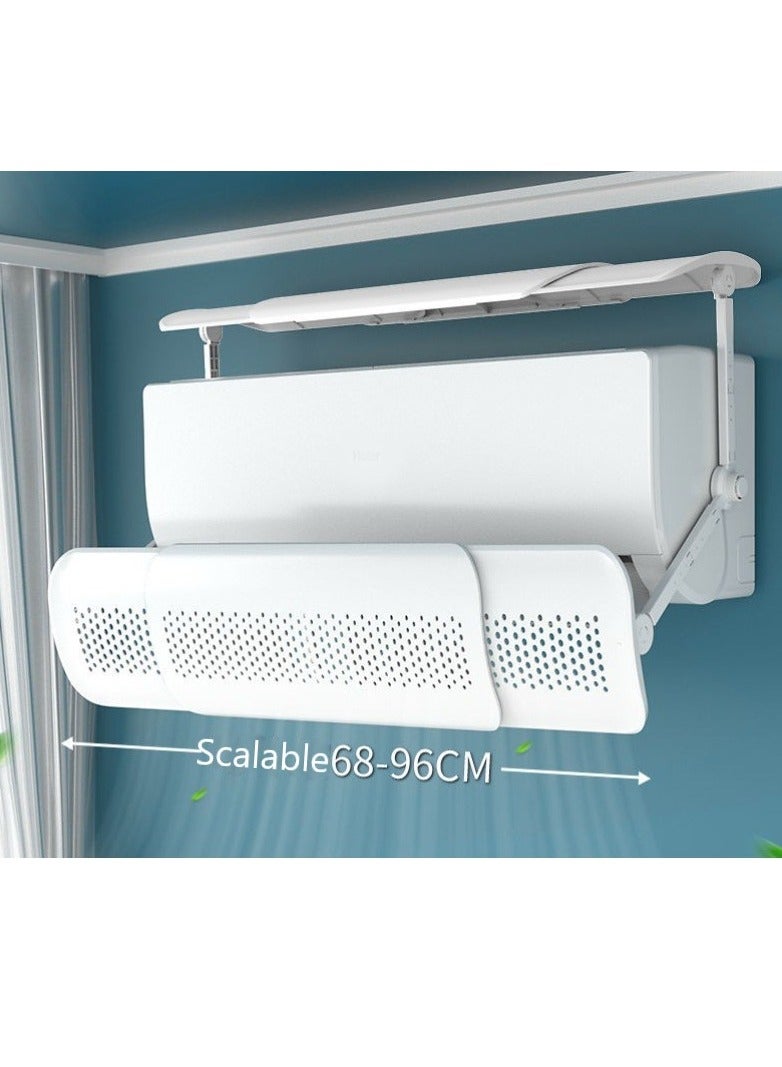 Split AC Air Flow Deflector Air Conditioner Deflector Retractable Flow Deflector Adjustable Punch-free Anti Direct Blowing Windshield for Home Office - Image 1