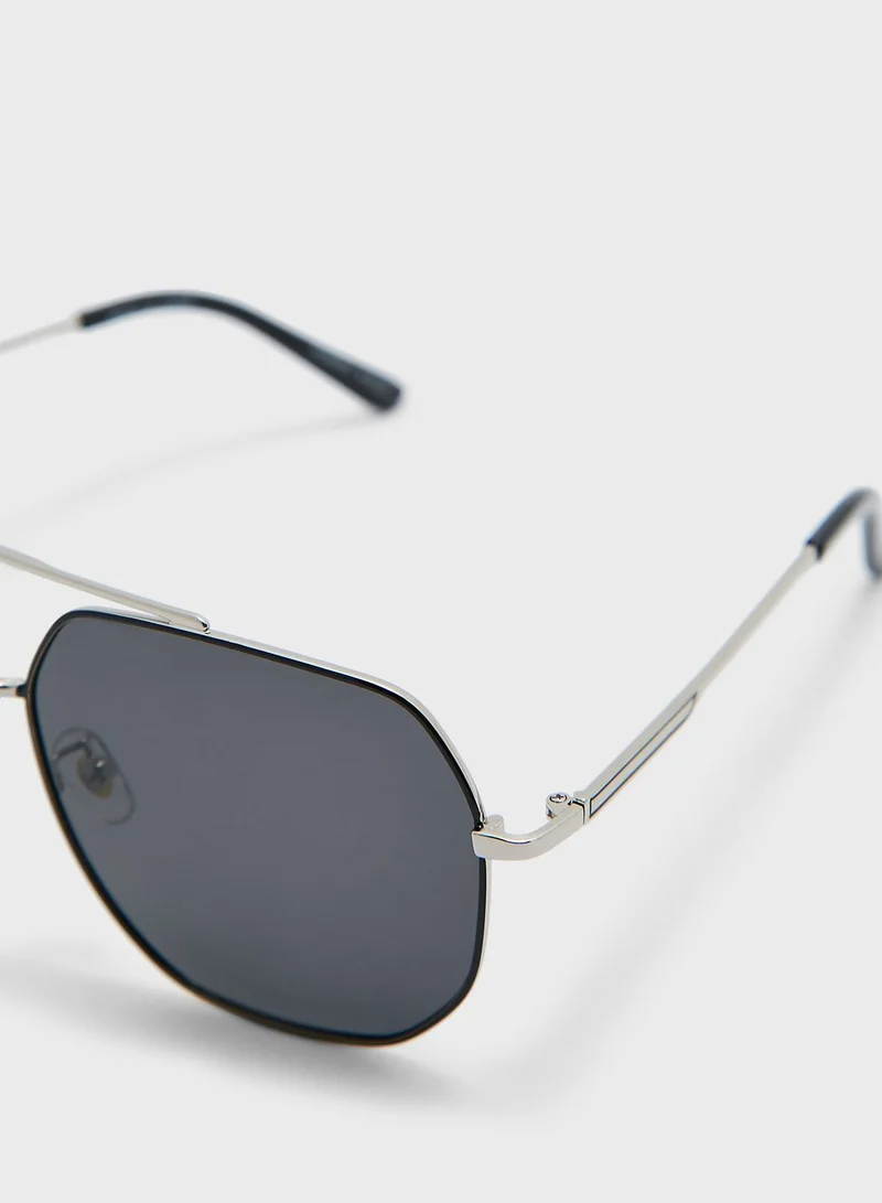 Robert Wood Polarized Angular Aviator Sunglasses