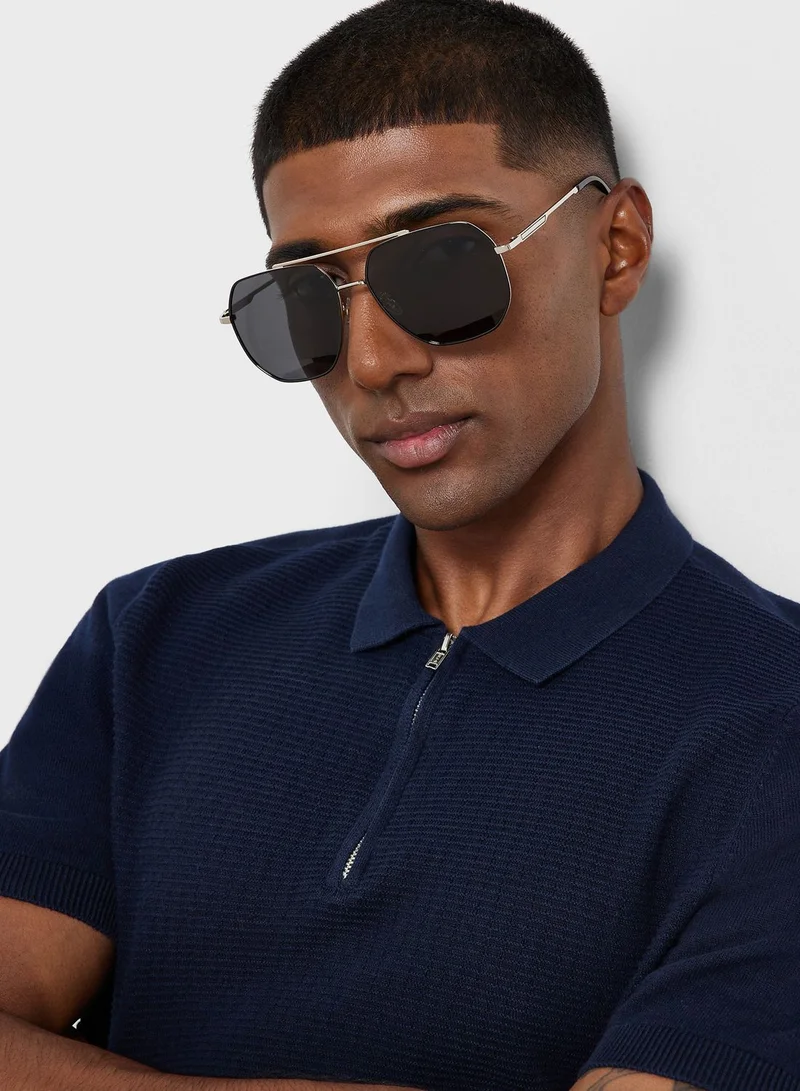 Robert Wood Polarized Angular Aviator Sunglasses
