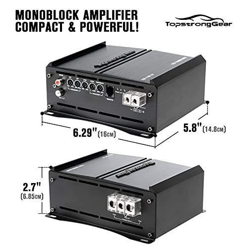 TOPSTRONGGEAR 1 Ohm 1500 Watts Class D Full Range Mono Block Amplifier, 1/2/4 Ohm Stable, Remote Subwoofer Control, Subwoofer Amplifiers - Image 2