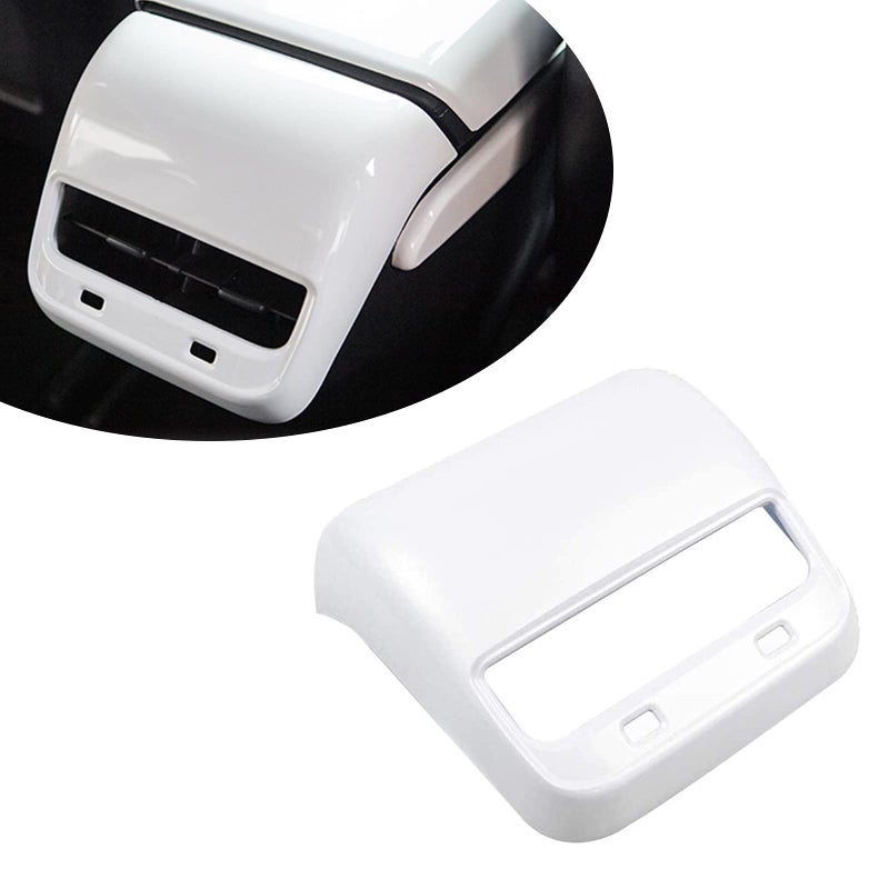 Wocch White AC Vent Cover Rear Center Console Air Vent Covers Car Rear Armrest Box Air Conditioning Vent Outlet Trim Frame for Tesla Model 3  Model Y White Interior Accessories