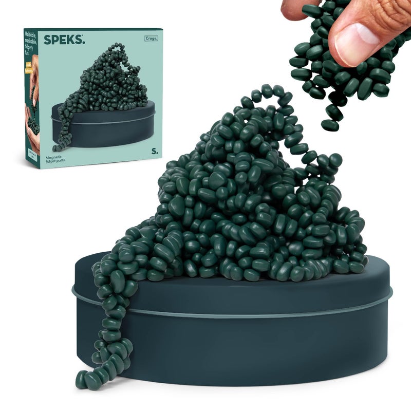 Speks Crags Ferrite Putty | 1000+ Ferrite Stones in a Tin | Fidget Toy for Adults & Teens 14+ | Desk Toy for Office or Stress Relief Present | Matte Jade, Large - Image 1