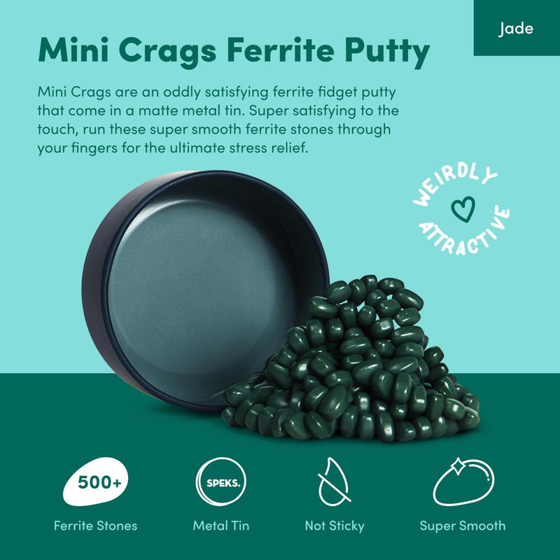 Speks Crags Ferrite Putty | 1000+ Ferrite Stones in a Tin | Fidget Toy for Adults & Teens 14+ | Desk Toy for Office or Stress Relief Present | Matte Jade, Large - Image 2